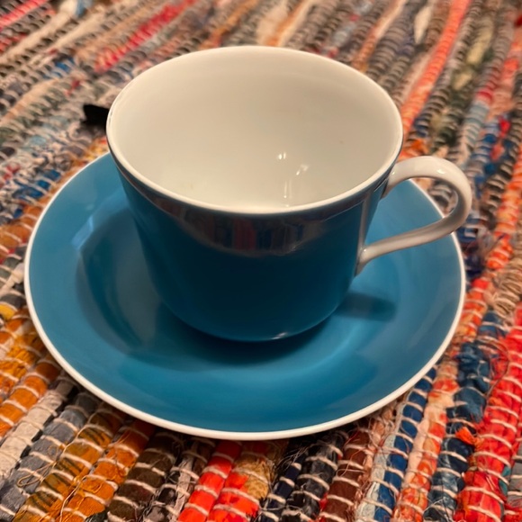 Set of 4 Vintage Thomas & Co. Fine China Turquoise Sheba Tea Cup and Saucer - Picture 1 of 5